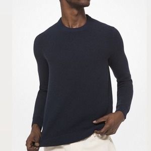 Michael Kors Navy Wool Cotton Blend Textured Sweater Size XL